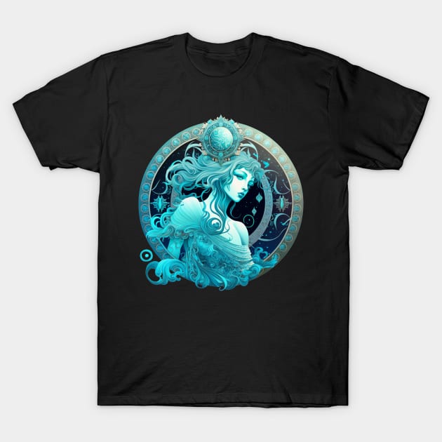 Aquarius Zodiac Sign T-Shirt by Jabir